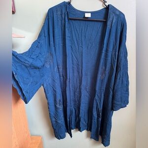 Blue Floral Kimono Cardigan